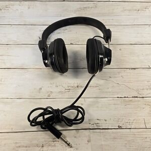 Vintage Montgomery Ward Airline GEN 6502A Headphones Black 8 Ohm 1/4 Inch Jack